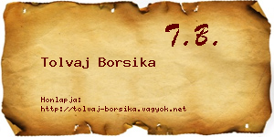 Tolvaj Borsika névjegykártya